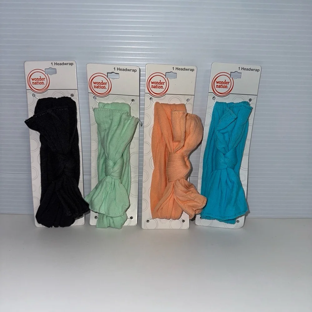 Lot of 4 Baby Girls Wonder Nation Headwrap One Size Multi-Color NEW NWT